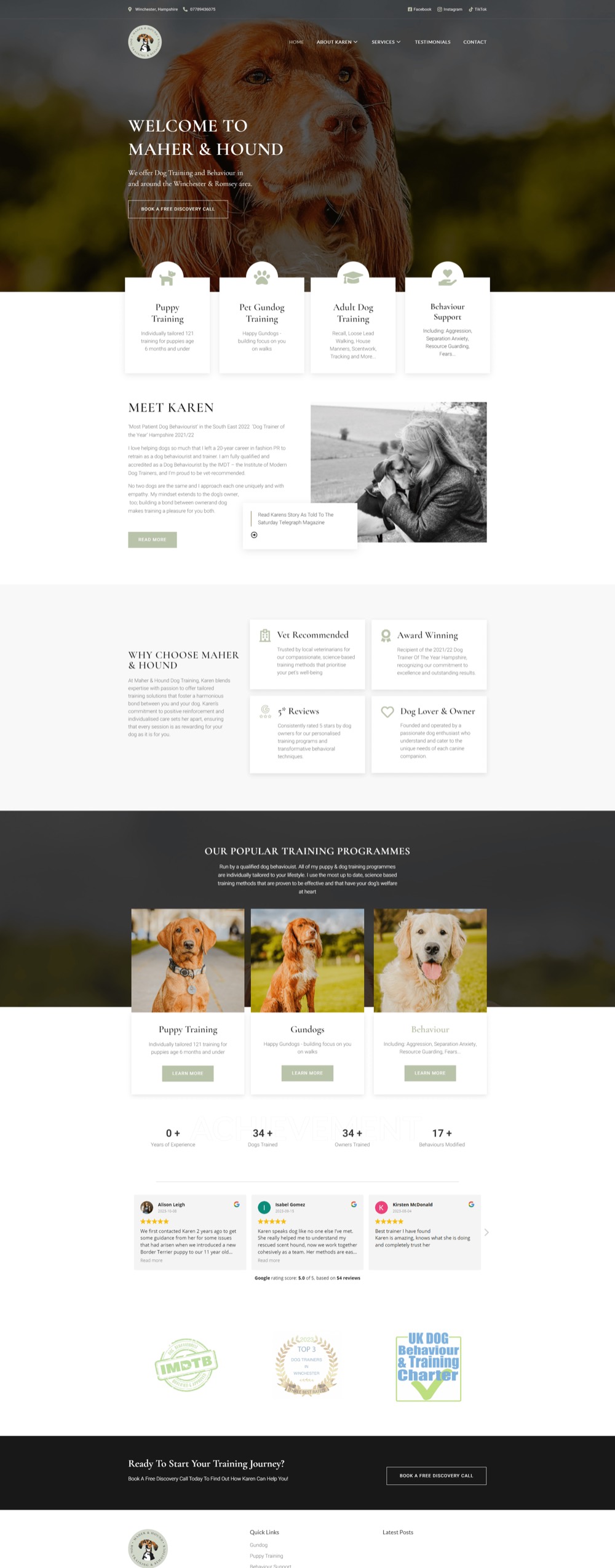 Maher & Hound website designed by Big Bark Media