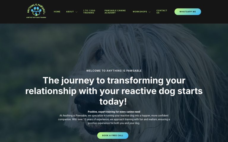 Anything Is Pawsable website by Big Bark Media