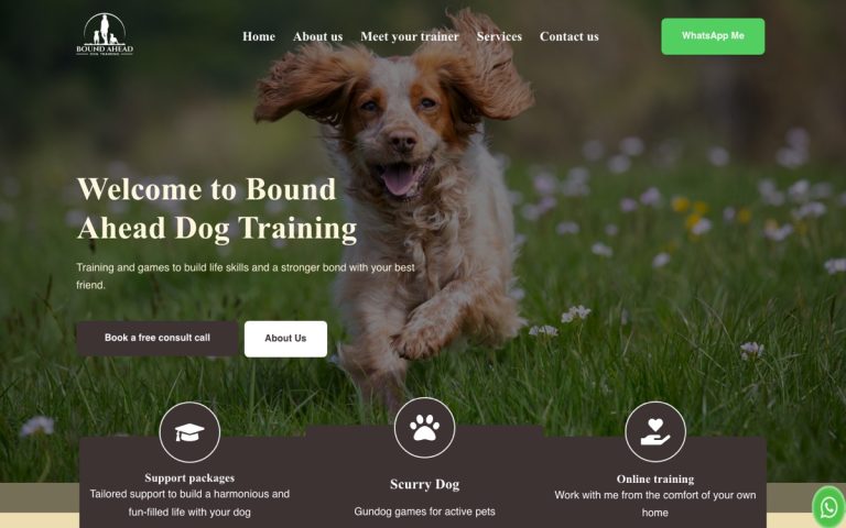Bound Ahead Dogs website by Big Bark Media