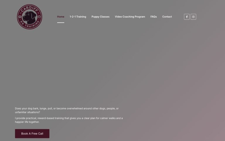 Cardiff K9 Training website by Big Bark Media
