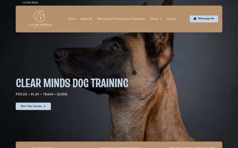 Clear Minds Dog Training website by Big Bark Media