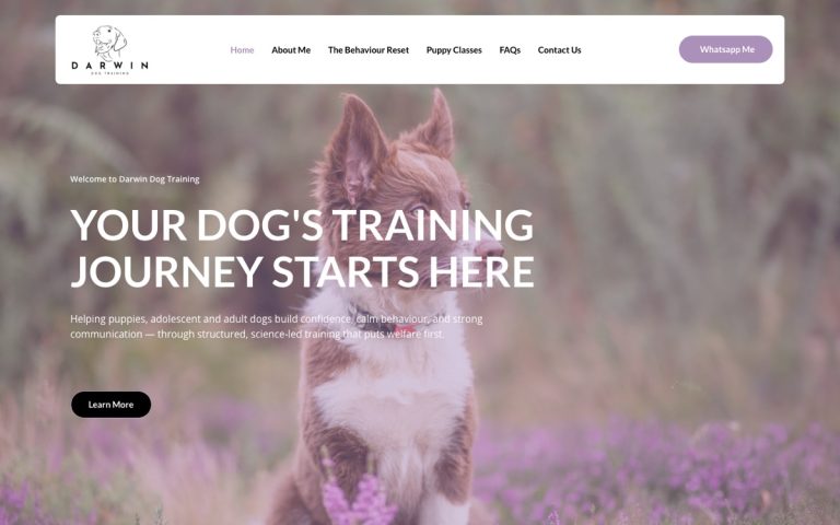 Darwin Dog Training website by Big Bark Media
