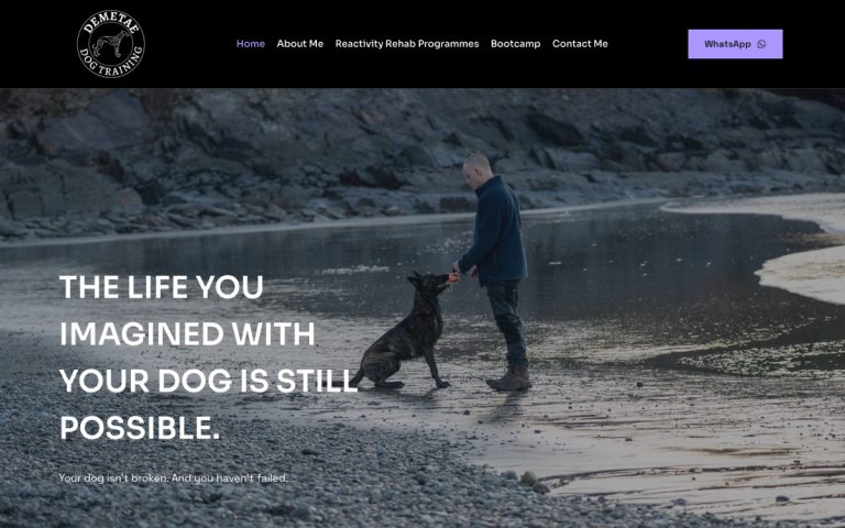 Demetae Dog Training website by Big Bark Media