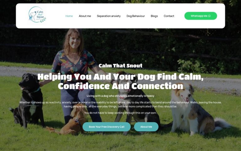 Calm That Snout website by Big Bark Media