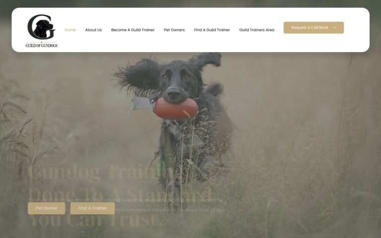 Guild of Gundogs website by Big Bark Media