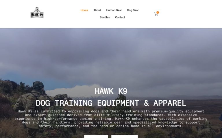 Hawk K9 website by Big Bark Media