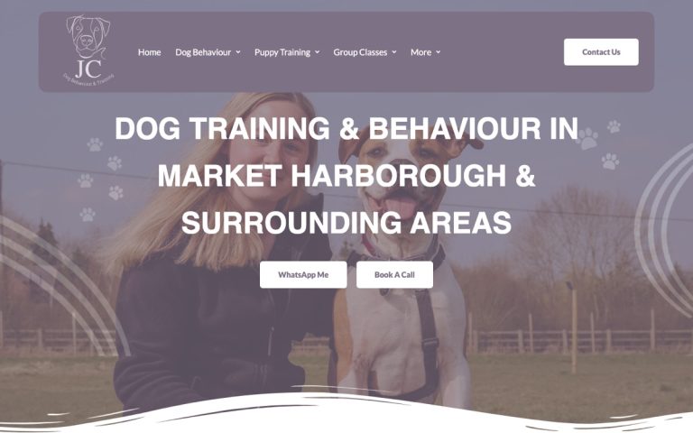 JC Dog Behaviour & Training website by Big Bark Media