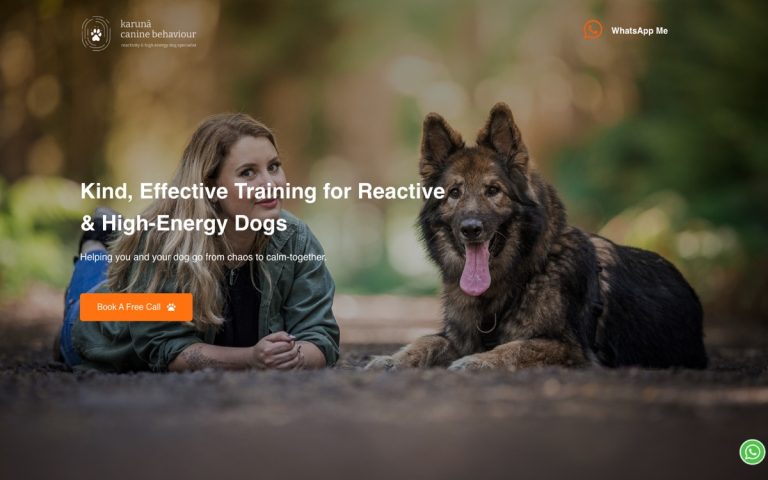 Karuna Canine Behaviour website by Big Bark Media
