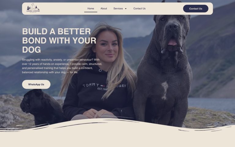 Lakes Canine Academy website by Big Bark Media