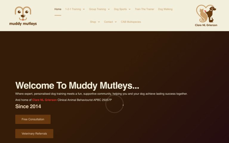 Muddy Mutleys website by Big Bark Media