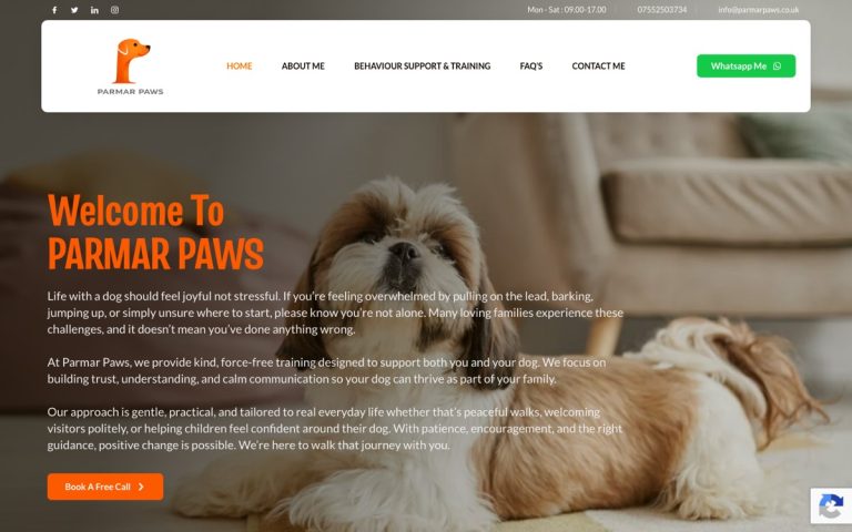 Parmar Paws website by Big Bark Media