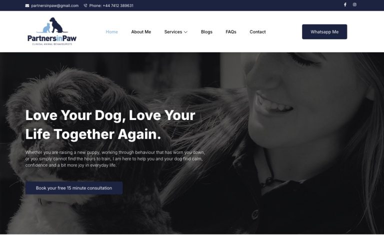 Partners In Paw website by Big Bark Media