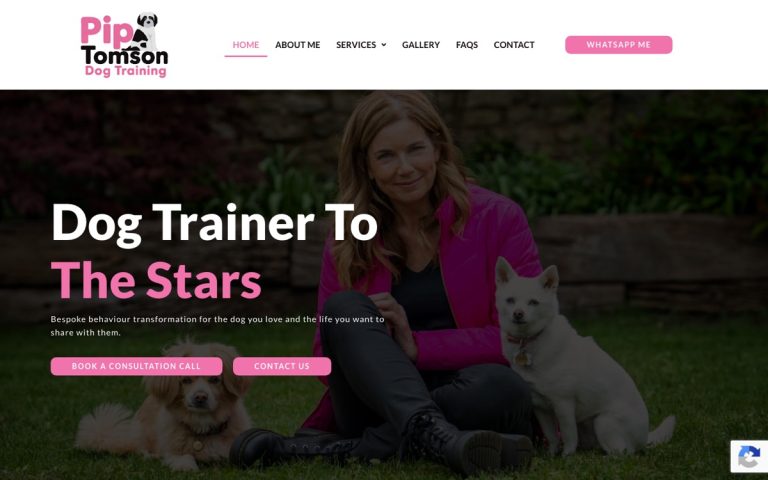 Pip Tomson Dog Training website by Big Bark Media