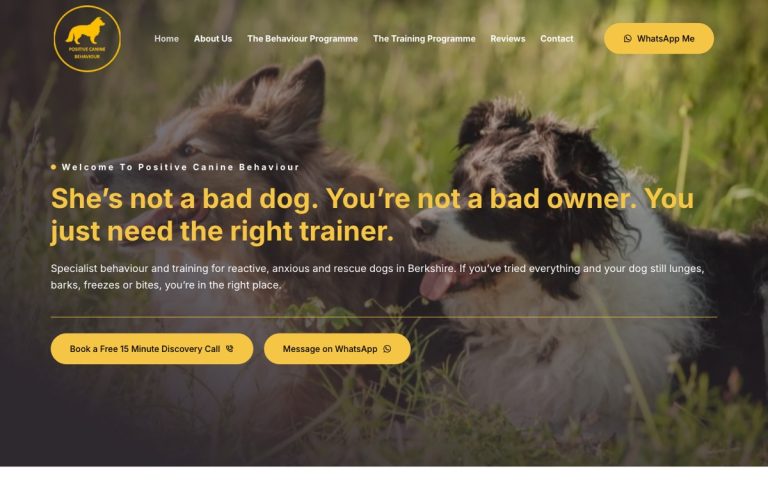 Positive Canine Behaviour website by Big Bark Media