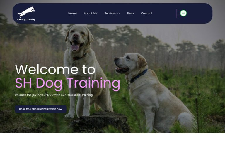 The SH Dog Training website by Big Bark Media