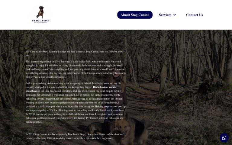 Stag Canine website by Big Bark Media