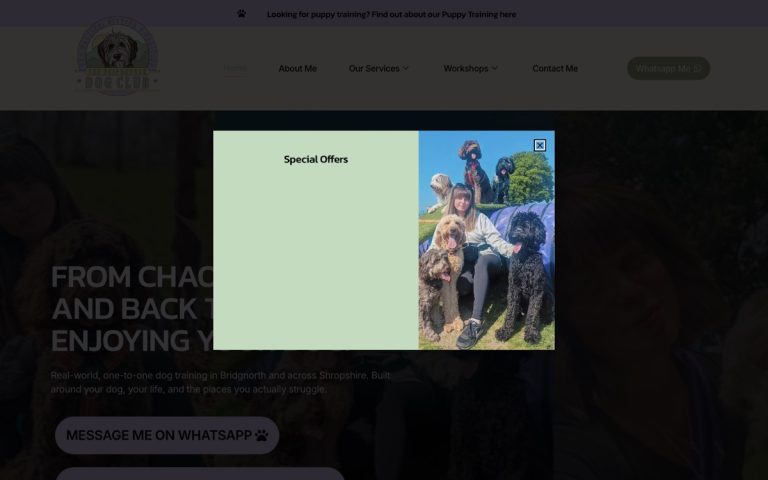 The Bridgnorth Dog Club website by Big Bark Media