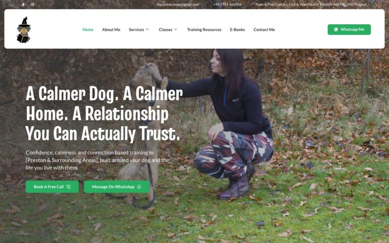 The Canine Coven website by Big Bark Media