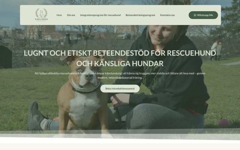 Vasa Dogs website by Big Bark Media