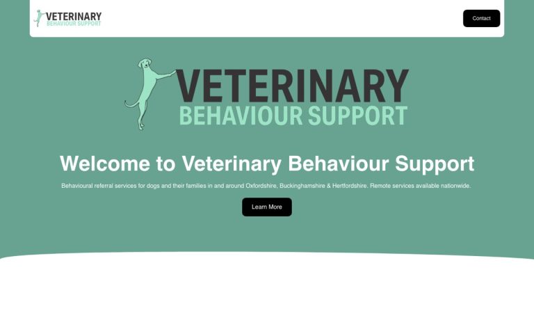 Veterinary Behaviour Support website by Big Bark Media